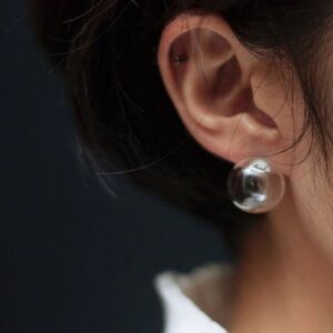 New Glass Bubble Transparent Earrings (4332)